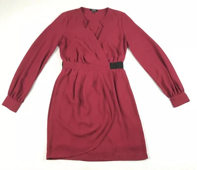 XOXO Women’s Size Small Faux Wrap Dress Cranberry - Image 1 of 4