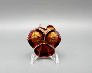 VINTAGE JOAN RIVERS GOLD TONE FLORAL PANSY BROOCH PIN A854 - Picture 1 of 6