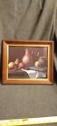 vintage lithograph Still Life by Cawthorn in wood frame