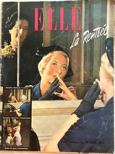 ELLE Magazine n°201 du 3 Octobre 1949 ancienne revue de mode avec Michèle MORGAN - Picture 1 of 3
