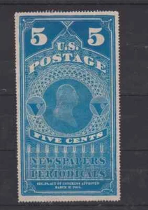 USA 1875 5c Newspaper and Periodical #PR5 MNG cat. $225 - Picture 1 of 2