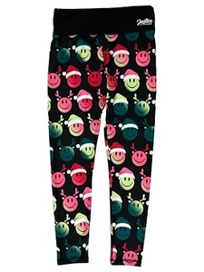 Justice Girls Black Christmas Holiday Leggings Stretchy Pants LP (12P/14P) - Picture 1 of 1