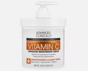 Advanced Clinicals, Vitamin C, Advanced Brightening Cream, 16 oz (454 g) - Picture 1 of 6