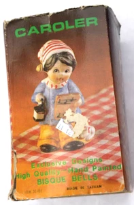 Bisque Bell Caroler 1981 pintado a mano de alta calidad - Imagen 1 de 10