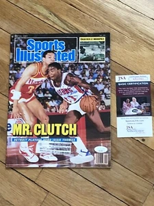ISIAH THOMAS SIGNED 1987 SPORTS ILLUSTRATED DETROIT PISTONS MR CLUTCH JSA COA - Picture 1 of 7