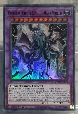 YUGIOH - Clorless, Chaos King of Dark World - SR - Maze of Millennia - EN/DE/NM - Bild 1 von 4