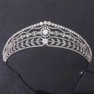 Damen Kristall Diadem Krone Hochzeit Braut Königin Prinzessin Ball - Bild 1 von 6