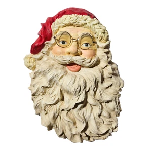 Vtg Santa Clause Wall Hanging Decor Silvestri Father Christmas Gold Rim Glasses - Picture 1 of 6
