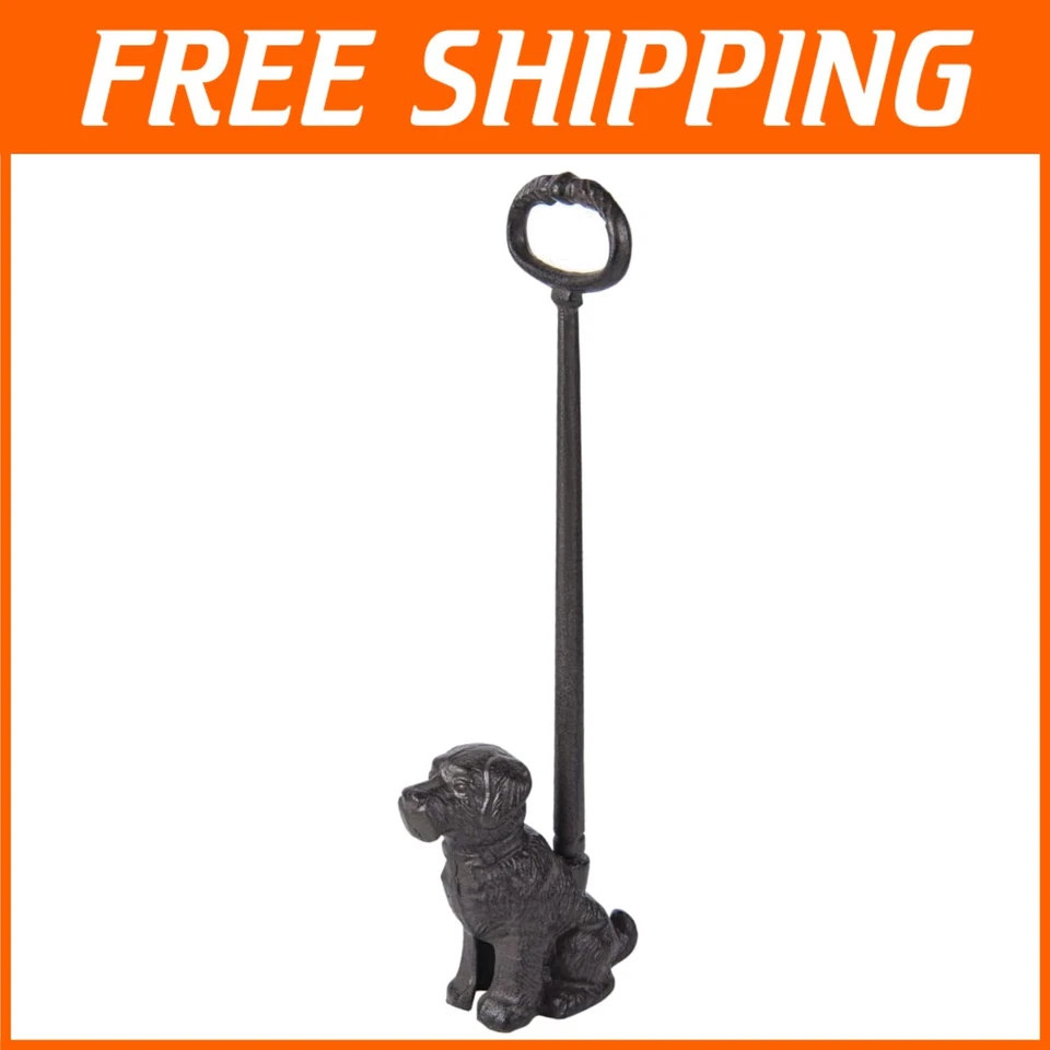 19.41" Cast Iron Dog Door Stop with Convenient Handle - Multi-Purpose Decor - Image 1 of 4