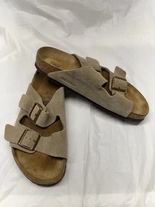 Birkenstock Arizona Softbed Taupe Suede Leather Size 41 or Women’s 10 Men’s 8 - Picture 1 of 9