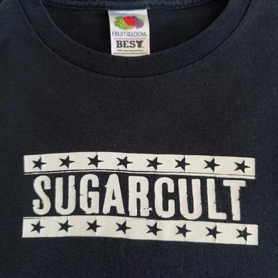 Vintage Surgarcult Early 00s Black T-Shirt Fruit of the Loom Star Logo Music Tee - Image 1 of 4