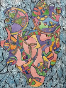 Original Artwork Abstract Watercolor Painting on Paper Art Signed Home Decor - Picture 1 of 6