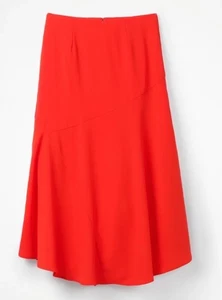 Women’s Boden Alina Midi Skirt Size UK 12 R Red Pop Floaty Feminine Draped - Picture 1 of 10