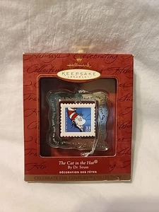 (D) 1999 Vintage Hallmark Andenken Ornament Dr. Seuss die Katze im Hut Brief Briefmarke - Bild 1 von 3