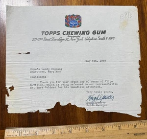 Vintage 1949 Grafik Briefkopf Topps Chewing Inc Flip-O-Vision Brooklyn NYC - Bild 1 von 1