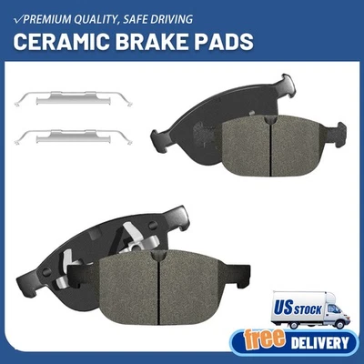 Front Ceramic Brake Pads w/Hardware Kit for 2003-2014 Volvo XC90 2010-2016 XC60 - Image 1 of 4