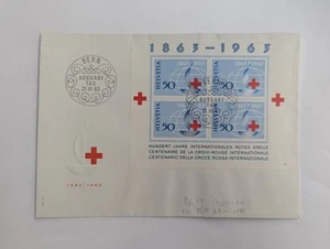 Suiza Bloque Cruz Roja 1963 FDC - Imagen 1 de 2
