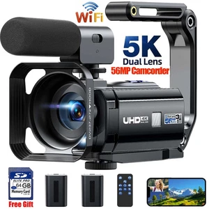 Videocámara videocámara doble lente 4K+1080P 56MP vlogging WiFi zoom digital 16X - Imagen 1 de 13