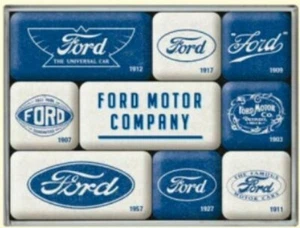 Ford Logo Evolution set of 9 mini fridge magnets (na) - Picture 1 of 2