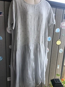 UNISONO linen dress made in Italy,Gray size L, loose - Picture 1 of 10