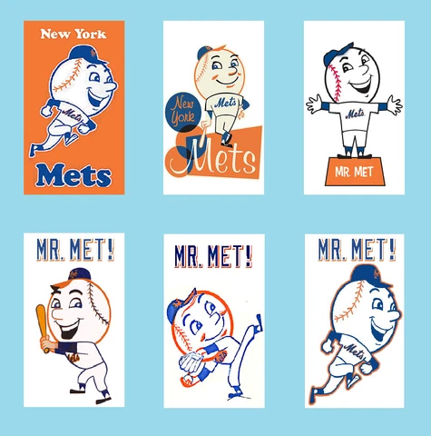 6 Mr. Met/New York Mets Fridge Magnets Cover