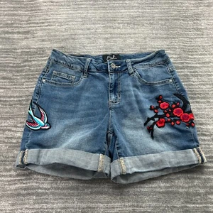 Earl Jean Shorts 8 Womens Cuffed Stretch Blue Denim - Picture 1 of 8