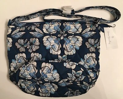 Bolsa tiracolo Vera Bradley balde ultraleve azul floral - Imagem 1 de 4