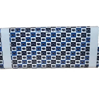 Penn State ~ Blue & White Square Pattern College Cotton Fabric 1/4 Yard 9” X 42” - Image 1 of 4