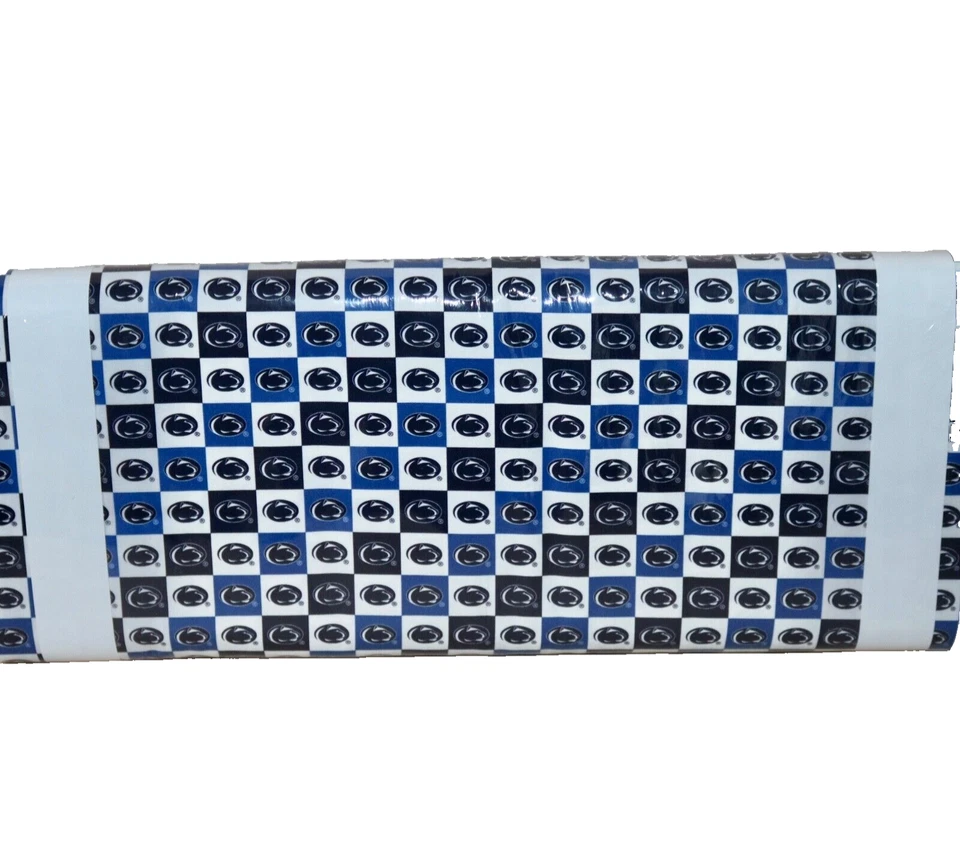 Penn State ~ Blue & White Square Pattern College Cotton Fabric 1/4 Yard 9” X 42” - Image 1 of 4