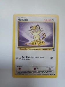 Pokémon TCG Meowth Base Set 2 80/130 Regular Unlimited Common - LP - Picture 1 of 2
