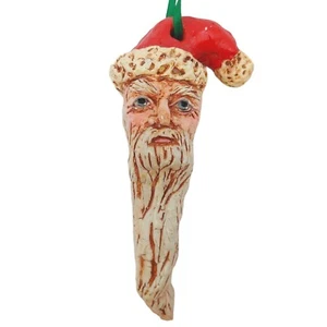 Handgefertigter Weihnachtsmann Weihnachtsschmuck 5" aufwendig geschnitzt realistisch rustikal primitiv - Bild 1 von 6