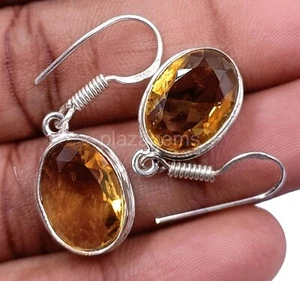PENDIENTES 26,16 CT CORTE OVALADO ZAFIRO AMARILLO NATURAL PLATA EGL GEMAS SUELTAS 5JRU - Imagen 1 de 7