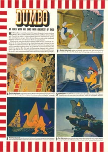 1941 Walt Disney DUMBO Original Magazine Color Scenes 2pg VINTAGE PRINT ARTICLE - Picture 1 of 2