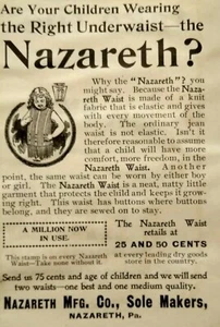 Anuncio impreso vintage arte moda infantil Pennsylvania Nazareth Waist Company 1896 - Imagen 1 de 2