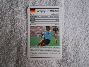 Ace 1988 Sporting Greats Football "WOLFGANG FELIX MAGATH" Germany Trading card