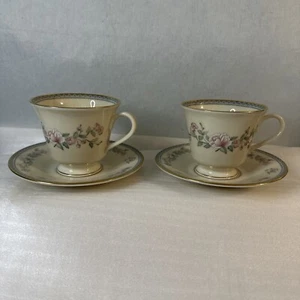 Set of 2 Lenox Serenade Tea Cup And Saucer USA - Picture 1 of 13