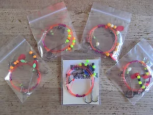 5 Sea fishing Rigs - 2 hook flattie flappers 1/0 Rigs N Bits Newcastle - Picture 1 of 4