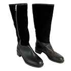 Coach Womens Bailey Shearling Lined Tall Boots Size 7 Black Suede Leather Zip