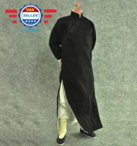 1/6 Scale Long Sleeves Kung Fu Suit Robe Set BLACK for 12'' MALE figure Doll - Picture 1 of 3
