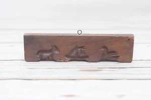 Rare Original Antique Hand Carved Wooden Maple Sugar Mold Ship Swan Mule AAFA - Picture 1 of 4