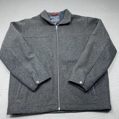 Abercrombie & Fitch Jacket Mens XL Gray Full Zip Casual Business Heavy Quilted - Image 1 of 4