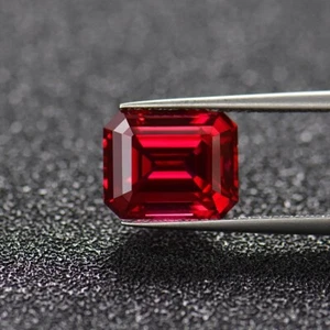Lab Created Red Ruby Synthetic Octagon Faceted Ruby Loose Gemstone 3x4 to 8x10mm - Picture 1 of 24