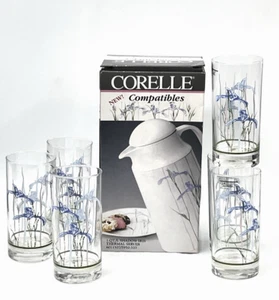 Corelle Coordinates Shadow Iris Becher mit Karaffe 7 Stück lila Blumen - NEU - Bild 1 von 12