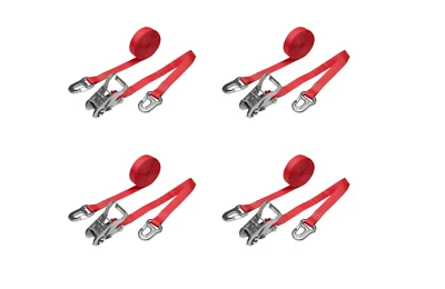 4x 2tlg. Spanngurt Zurrgurt Ratschenzurrgurt mit Karabiner 5 m 500 daN  - Bild 1 von 4