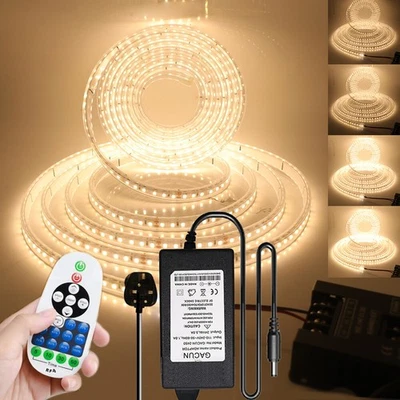 DC 12V LED Strip Lights Waterproof Outdoor Lighting+Dimmer Controller+UK/EU Plug - Image 1 of 4