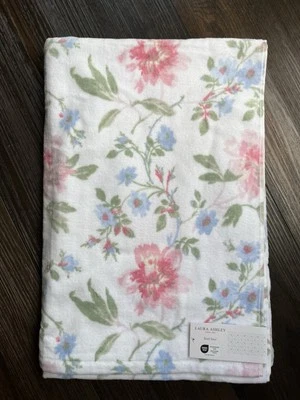 New Laura Ashley Emilie pink and blue floral beach towel 100% cotton velour - Image 1 of 4