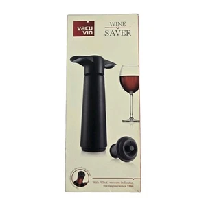Vacu Vin Wine Saver Pumpe schwarz mit Vakuum Wein Stopfen - Halten Sie Ihren Wein frisch - Bild 1 von 6