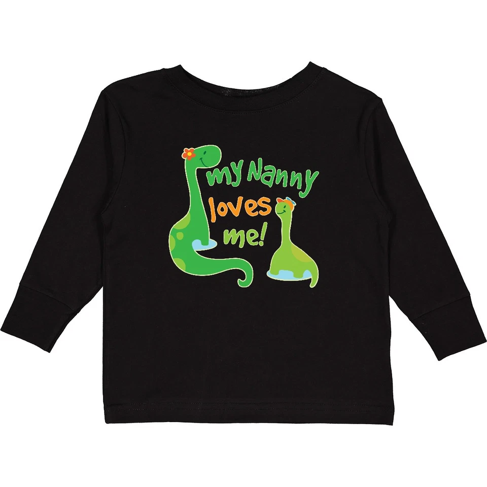 Inktastic My Nanny Loves Me Grandson Dinosaur Toddler Long Sleeve T-Shirt Cute - Image 1 of 1