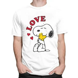 Peanuts Snoopy Hugging Woodstock With Red Hearts Love Unisex T-Shirt Mens Sz XL  - Picture 1 of 1