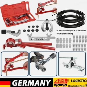 Rebordeador + 10 m cable de freno tubo de freno acero 4,75 mm + tornillos + conector - Imagen 1 de 18